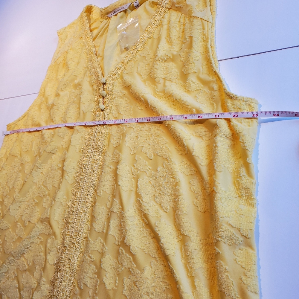 Soft Surroundings Embroidered Butter Yellow Sleeveless Top Size 3x - Picture 6 of 8